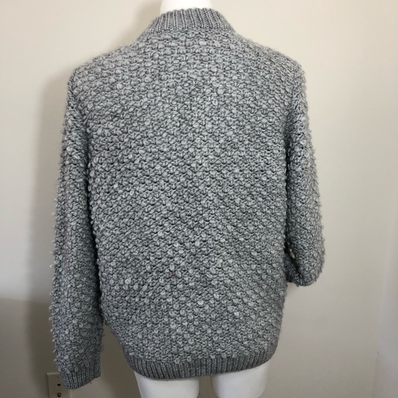 Lucky Brand Gray Cozy Faux Teddy Chunky Sweater - Picture 5 of 8